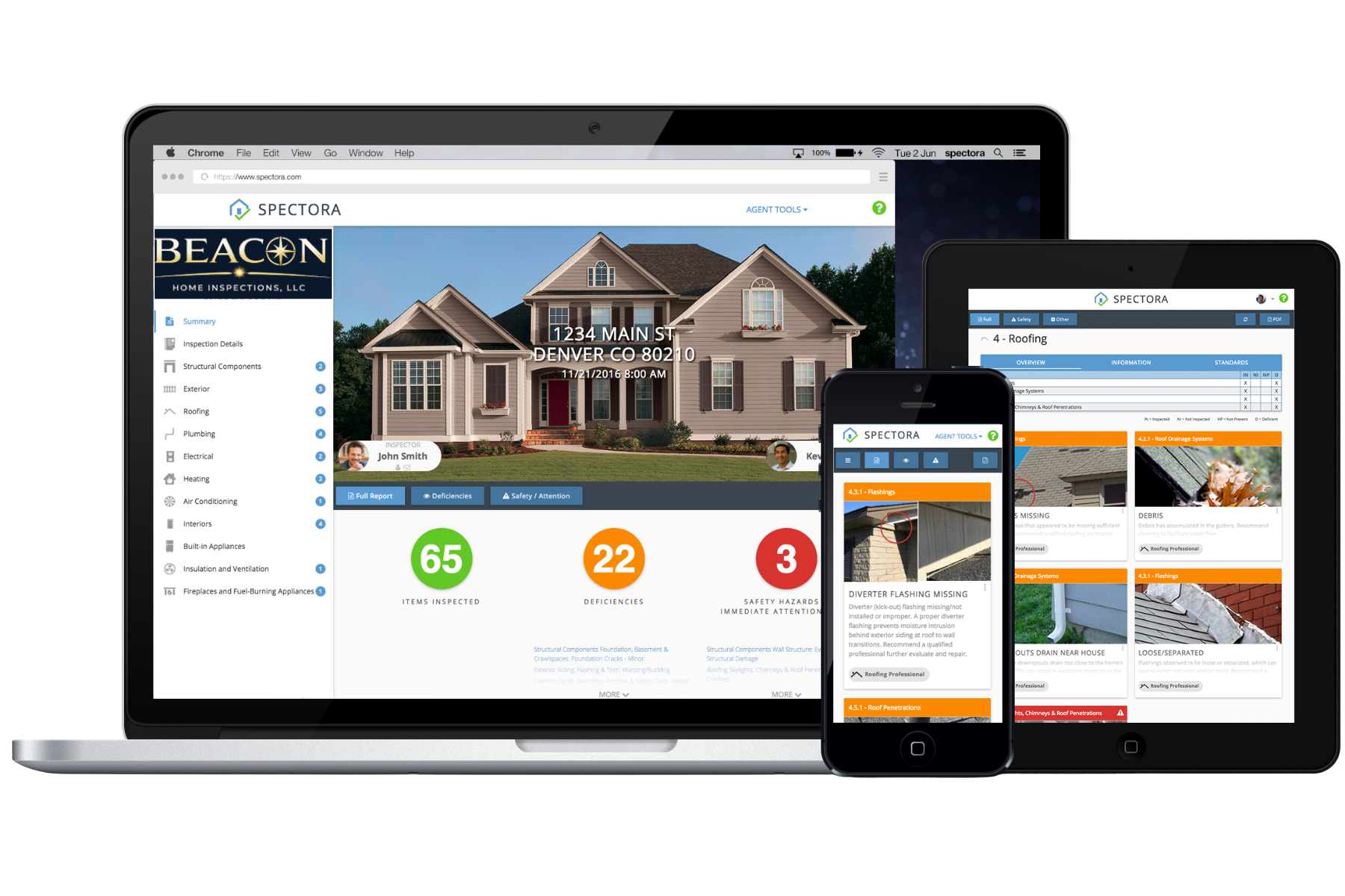 Our Spectora reports can be viewed on any device!